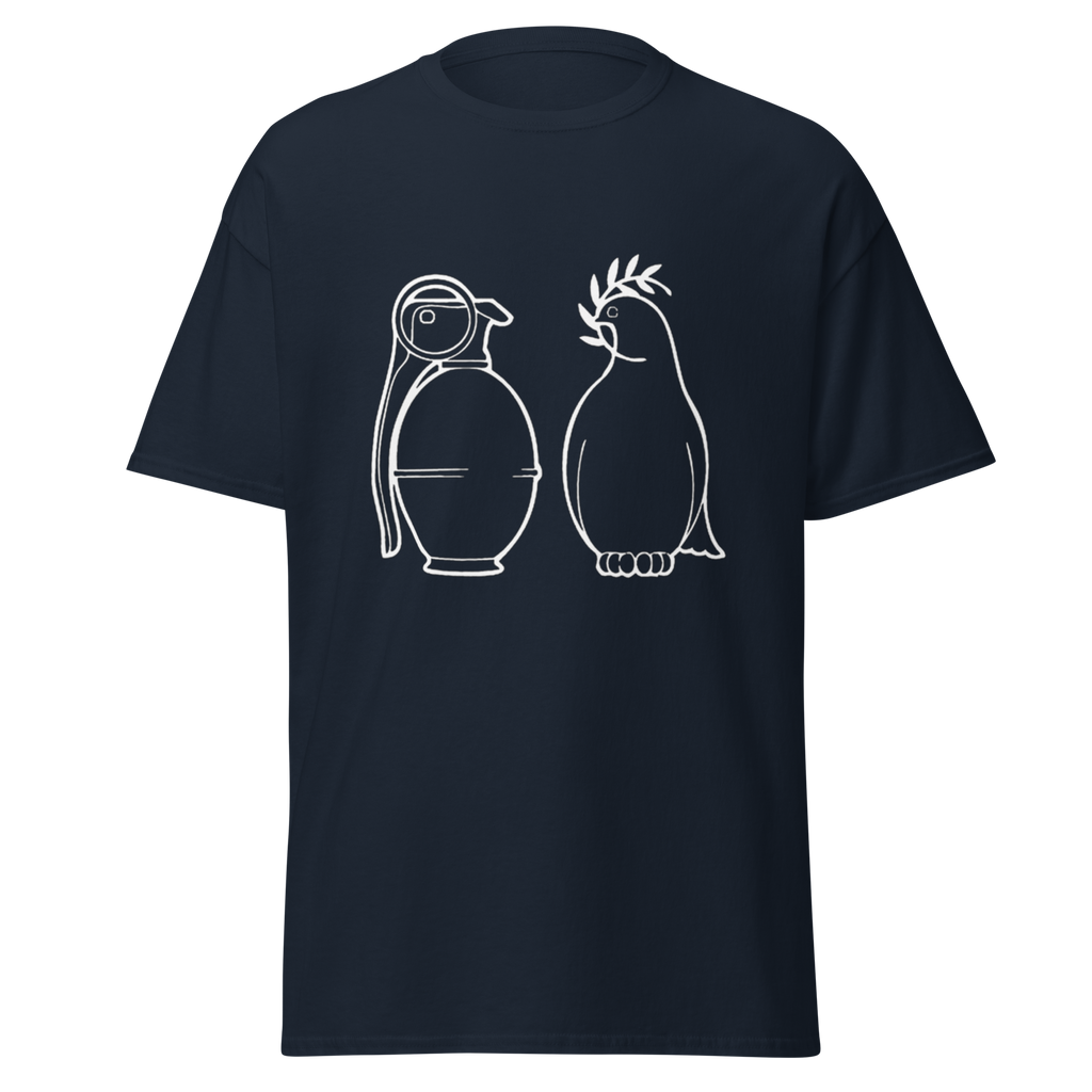 White War and Peace T Shirt - Navy Blue