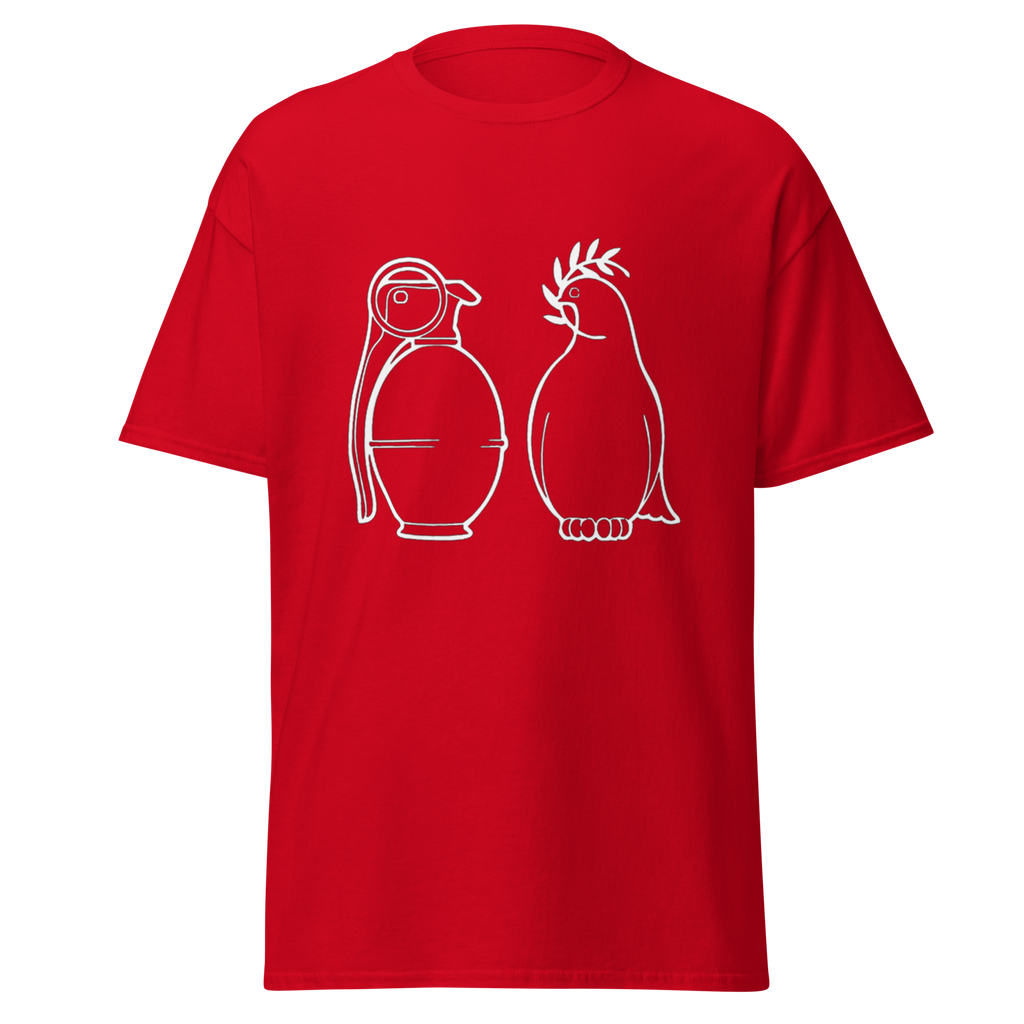 White War and Peace T Shirt - Red