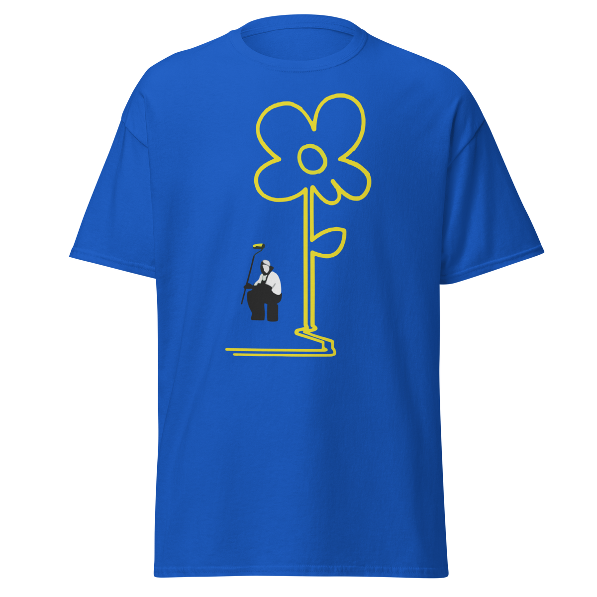 Yellow Lines Flower Painter - Royal Blue